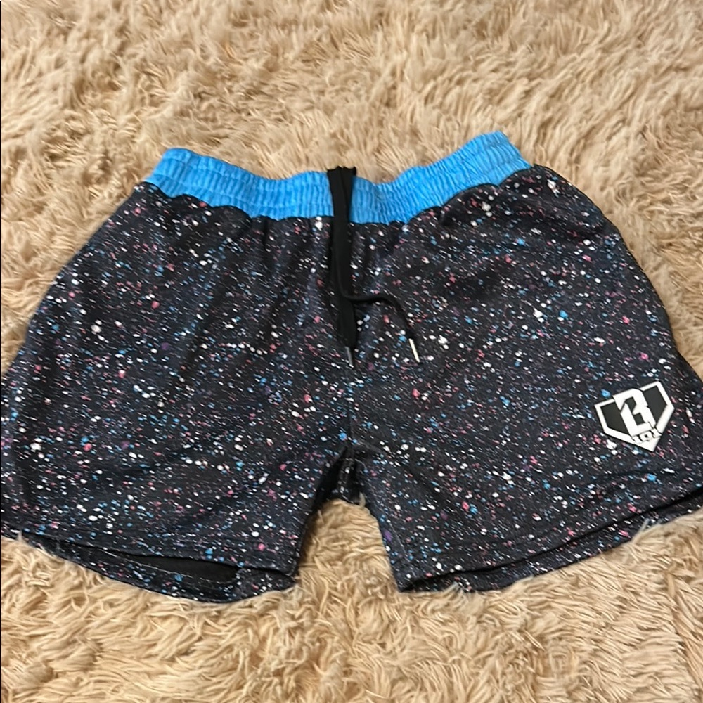 Men’s Speckled Black and Blue Shorts